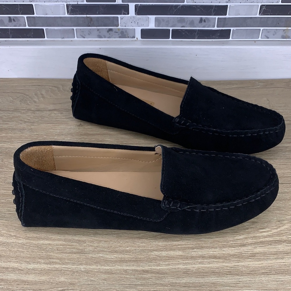 QUINCE NWOT BLACK SUEDE LEATHER LOAFERS SIZE 9 US - Picture 2 of 7